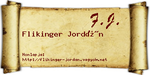Flikinger Jordán névjegykártya